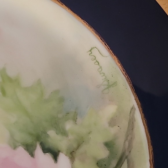 Rare Nagara Vintage hand painted Japan plate gold trim - signed - Picture 3 of 7
